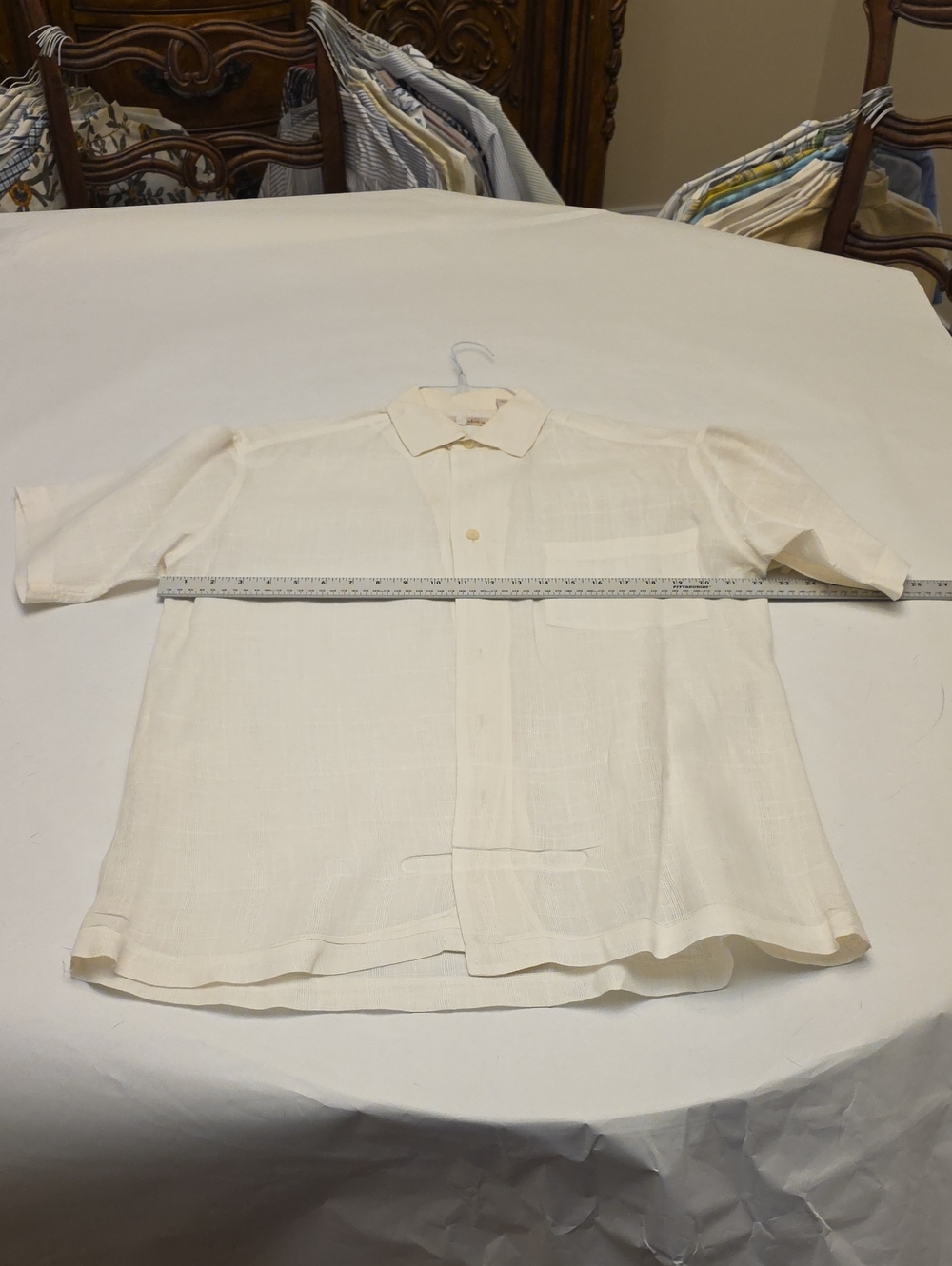 Caribbean Casual Short-Sleeve Button-Down Shirt in Light Cream